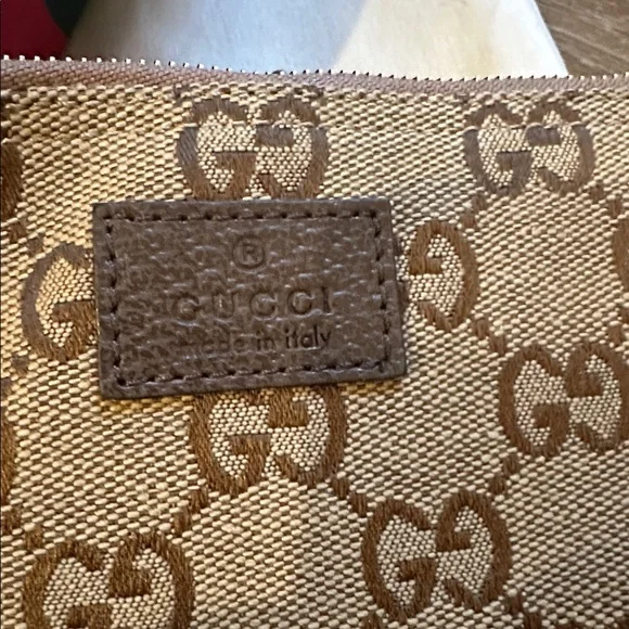 NWOT Look a like Gucci Brown Shoulder Bag with Green and Red Stripes - Picture 4 of 14